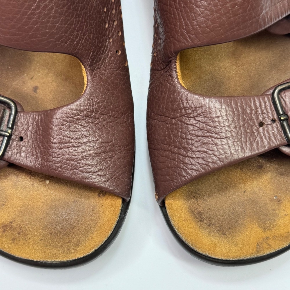 SAS Sanibel Sandals Womens 6.5 W Brown Leather Triple Buckle Slingback Comfort - Picture 2 of 10
